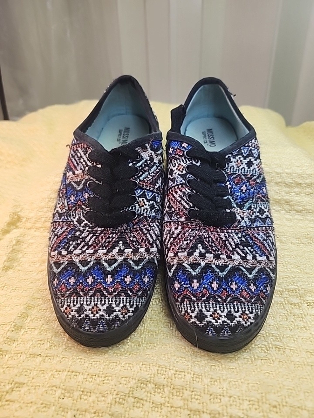 Mossimo Supply Co. Women's Multicolor Woven Pattern Sneakers in Black and Blue